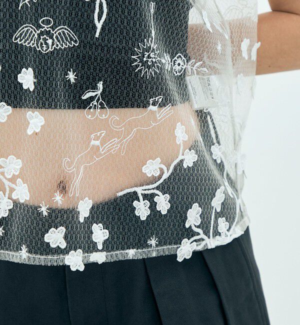 Edition「edition pourell トリコット エンブロイダリーシャツ」|シャツ・ブラウス|