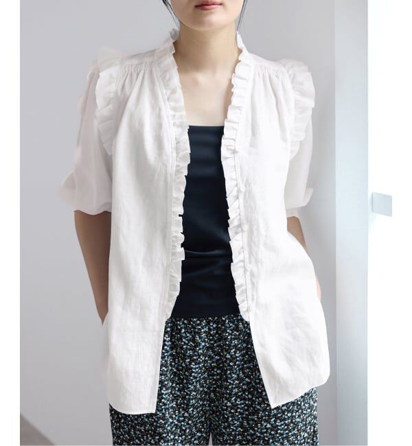 IENA「コットンシュリンク7分袖ブラウス」|シャツ・ブラウス|
