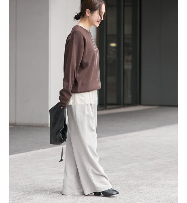 JOURNAL STANDARD「《追加2》レースヘム クルーネックシアーロングT」|Tシャツ・カットソー|