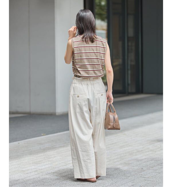JOURNAL STANDARD「汗ジミ防止天竺ボーダーノースリーブ」|Tシャツ・カットソー|