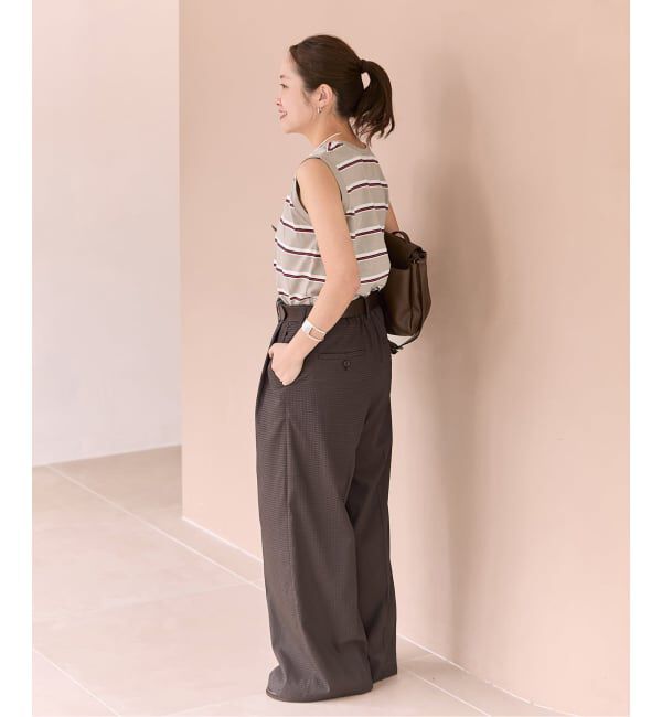 JOURNAL STANDARD「汗ジミ防止天竺ボーダーノースリーブ」|Tシャツ・カットソー|