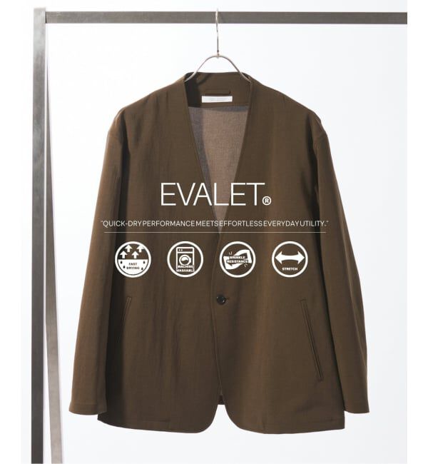 JOURNAL STANDARD「EVALET / エバレット ST ノーカラー ジャケット "セットアップ着用可能"」|その他|カーキ
