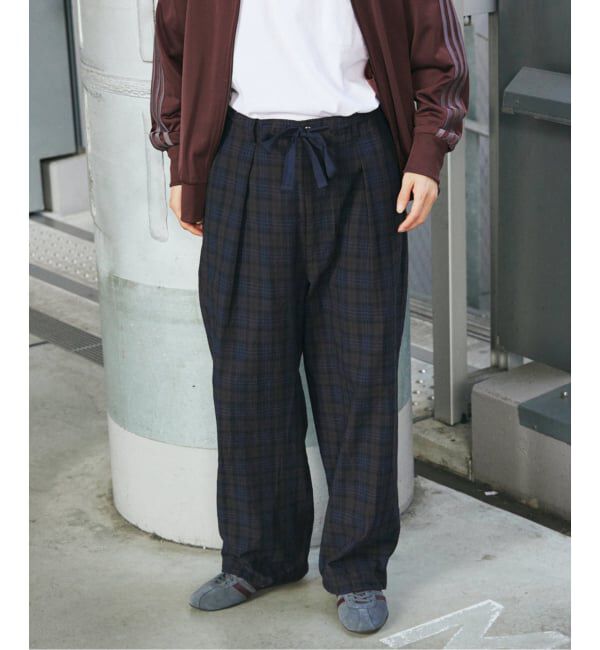 JOURNAL STANDARD「T/C サッカー オーバー パンツ」|スラックス|ネイビー