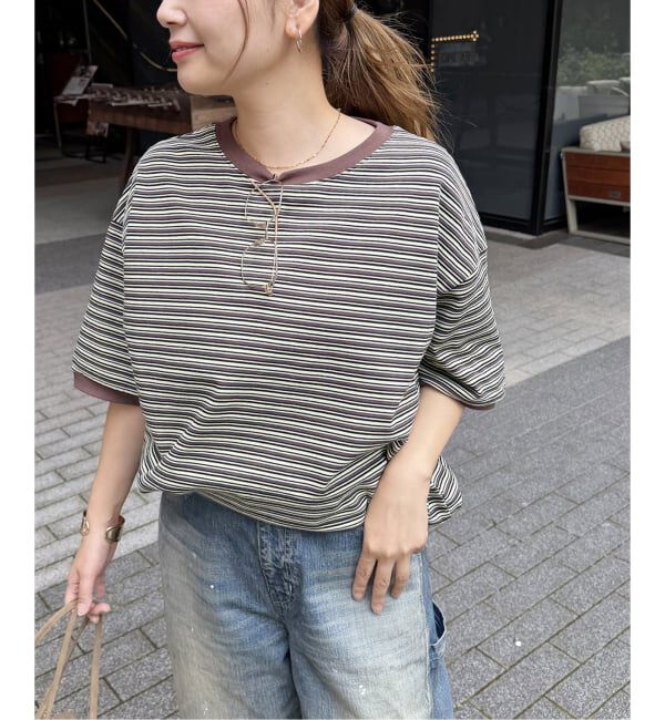 JOURNAL STANDARD「【STAR＆STRIPE/スターアンドストライプ】オーバーFIT リンガーT」|Tシャツ・カットソー|グリーン
