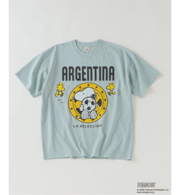 JOURNAL STANDARD relume「PEANUTS / ピーナッツ 別注 サッカー プリントTシャツ」|Tシャツ・カットソー|サックスブルー