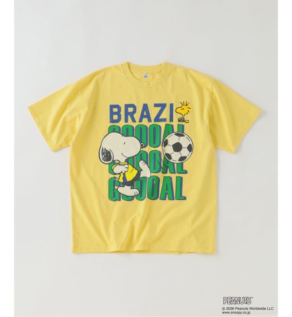 JOURNAL STANDARD relume「PEANUTS / ピーナッツ 別注 サッカー プリントTシャツ」|Tシャツ・カットソー|イエロー B
