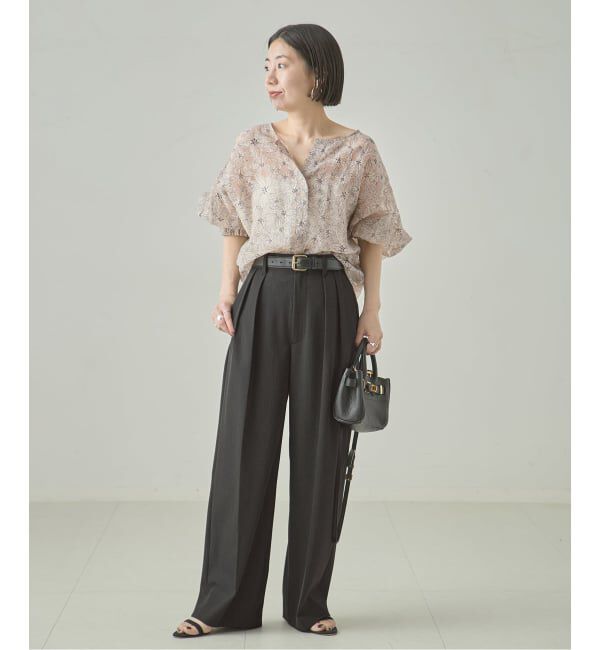 journal standard L'essage「ヴィスポリギャバパンツ（グレーA・ネイビー）」|スラックス|