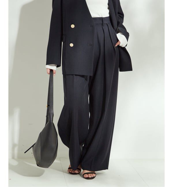 journal standard L'essage「ヴィスポリギャバパンツ（グレーA・ネイビー）」|スラックス|