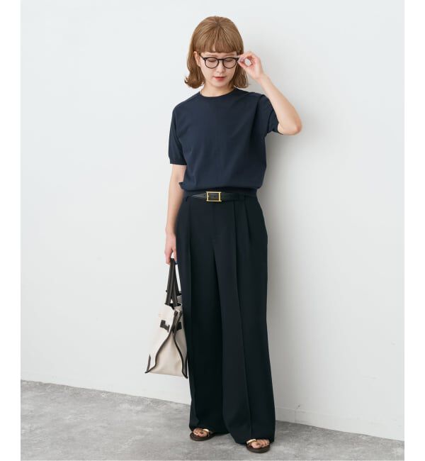 Spick and Span「18G CO/PE ハーフスリーブプルオーバー」|ニット・セーター|