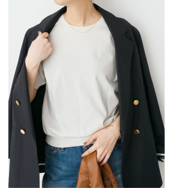 Spick and Span「18G CO/PE ハーフスリーブプルオーバー」|ニット・セーター|