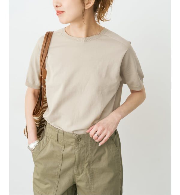 Spick and Span「18G CO/PE ハーフスリーブプルオーバー」|ニット・セーター|