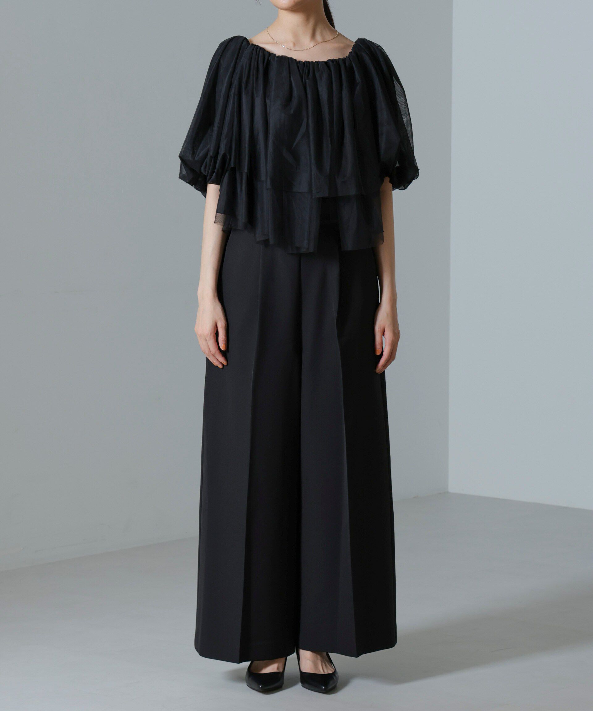 nano･universe「troisiemechaco/TULLE DOUBLECLOTH セットアップパンツ」|スーツ|