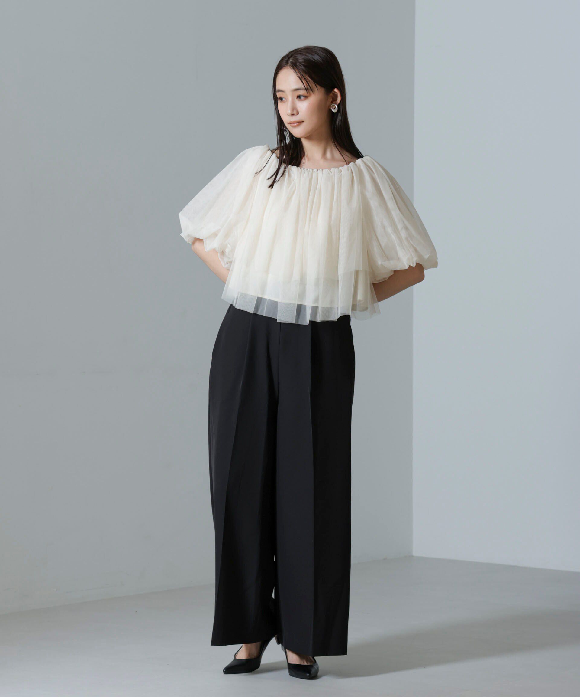 nano･universe「troisiemechaco/TULLE DOUBLECLOTH セットアップパンツ」|スーツ|