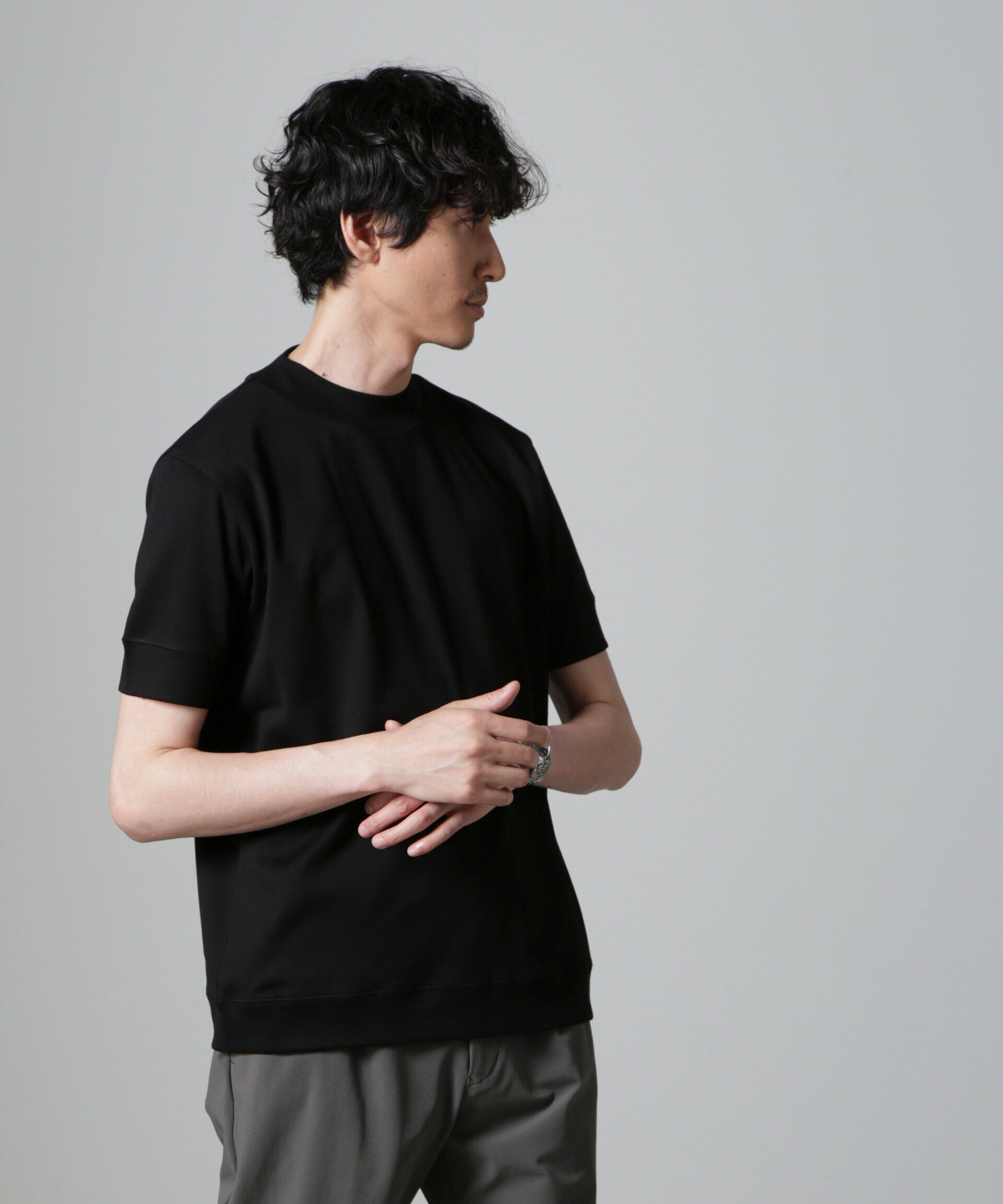 NANO universe「「FORMAL JERSEY」モックネックカットソー半袖」|Tシャツ・カットソー|