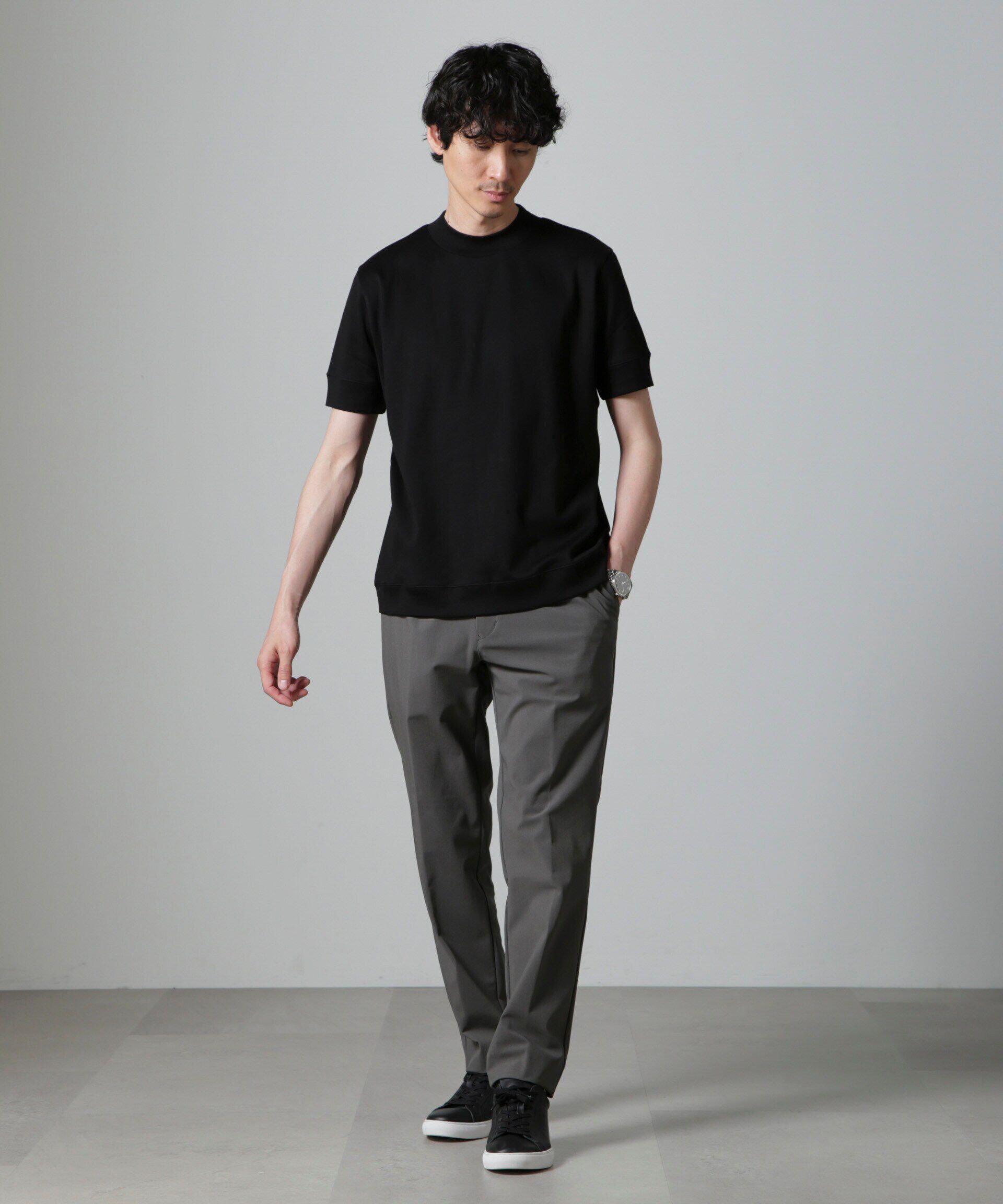 NANO universe「「FORMAL JERSEY」モックネックカットソー半袖」|Tシャツ・カットソー|