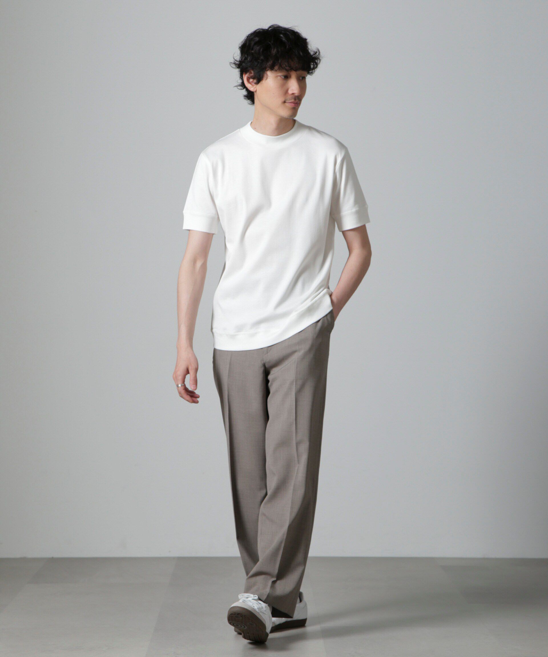 NANO universe「「FORMAL JERSEY」モックネックカットソー半袖」|Tシャツ・カットソー|