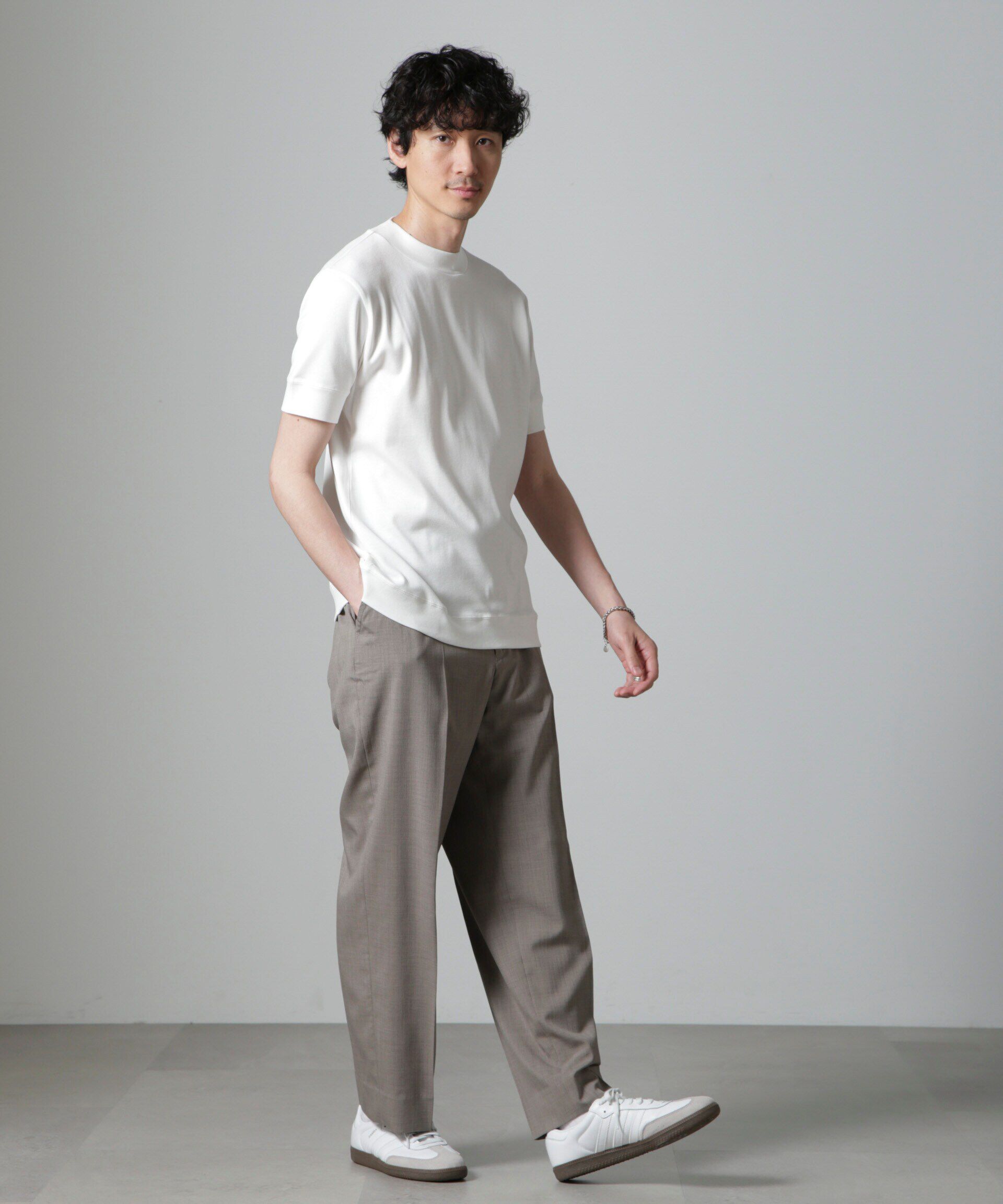 NANO universe「「FORMAL JERSEY」モックネックカットソー半袖」|Tシャツ・カットソー|