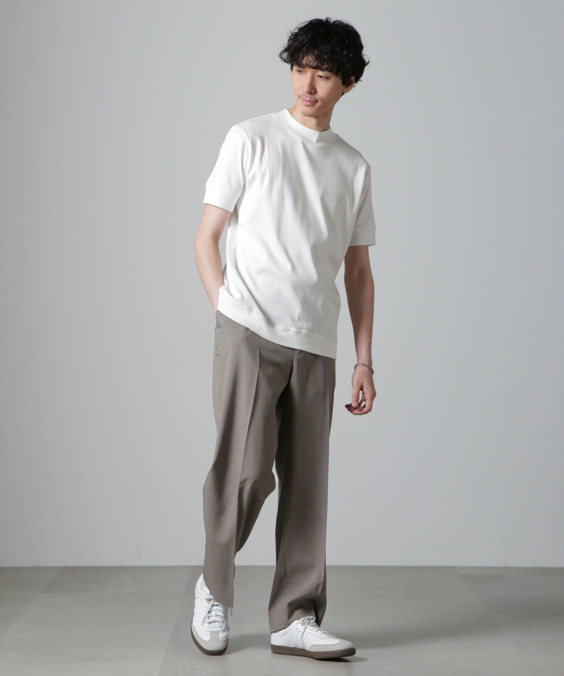NANO universe「「FORMAL JERSEY」モックネックカットソー半袖」|Tシャツ・カットソー|