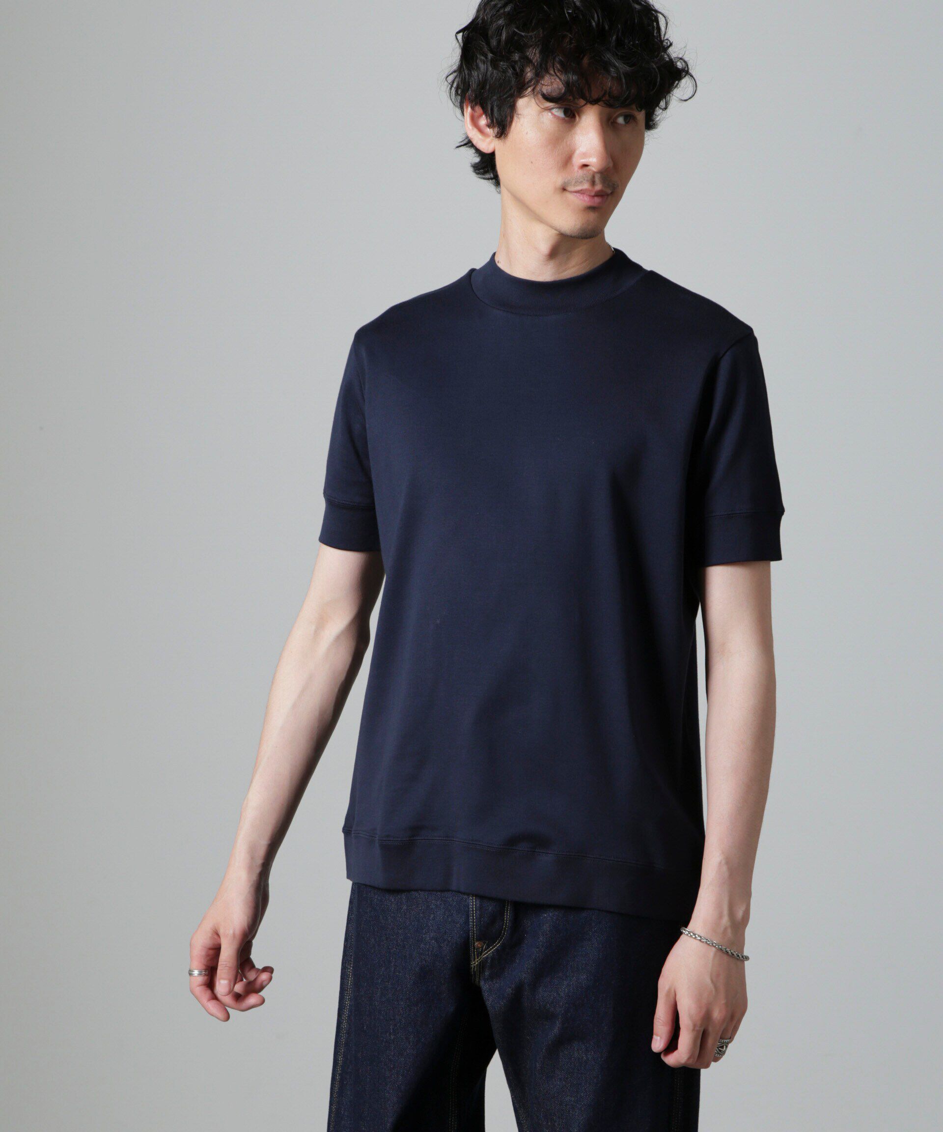 NANO universe「「FORMAL JERSEY」モックネックカットソー半袖」|Tシャツ・カットソー|