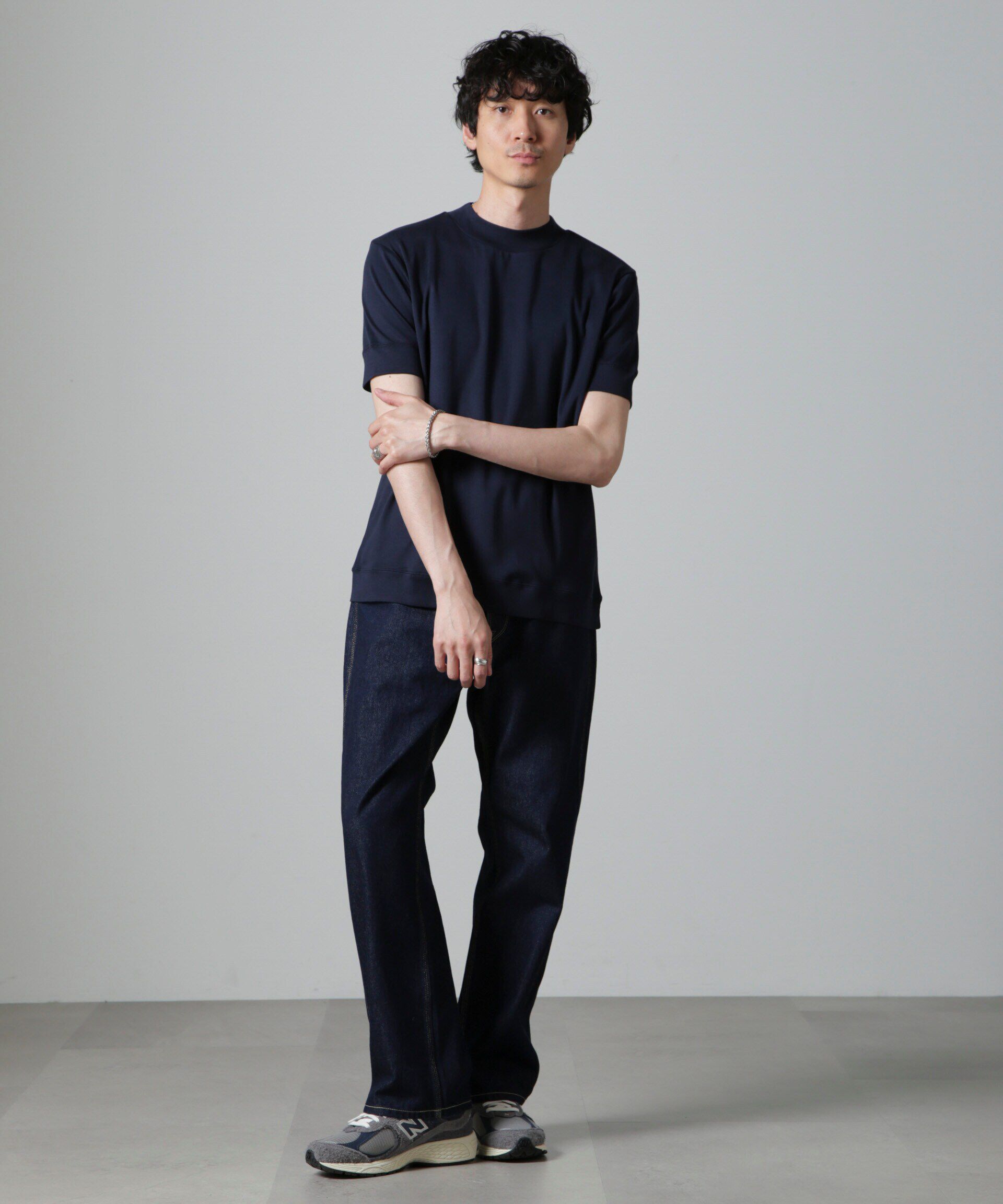 NANO universe「「FORMAL JERSEY」モックネックカットソー半袖」|Tシャツ・カットソー|
