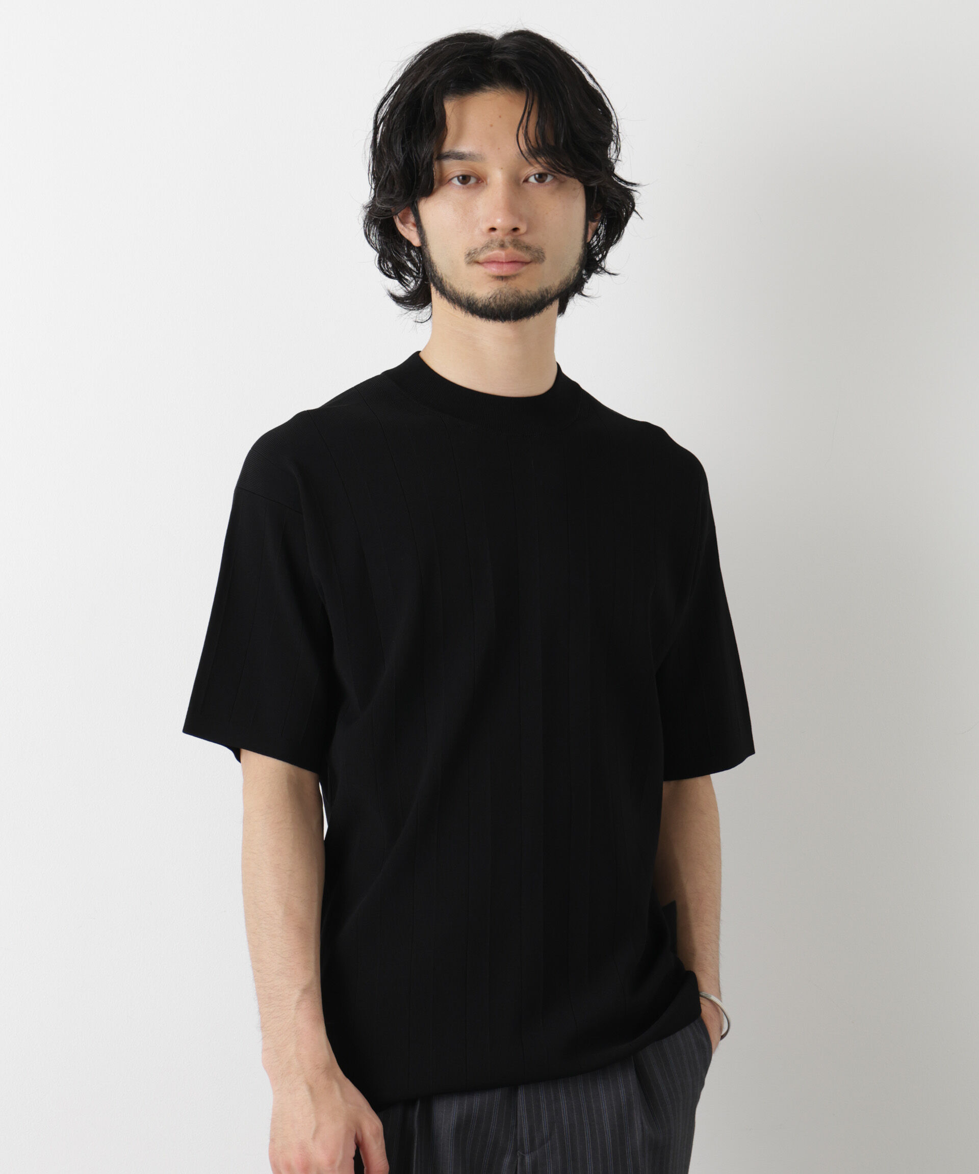 nano･universe「｢ASSEMBLANC｣ 針抜きクルーネックニット」|ニット・セーター|