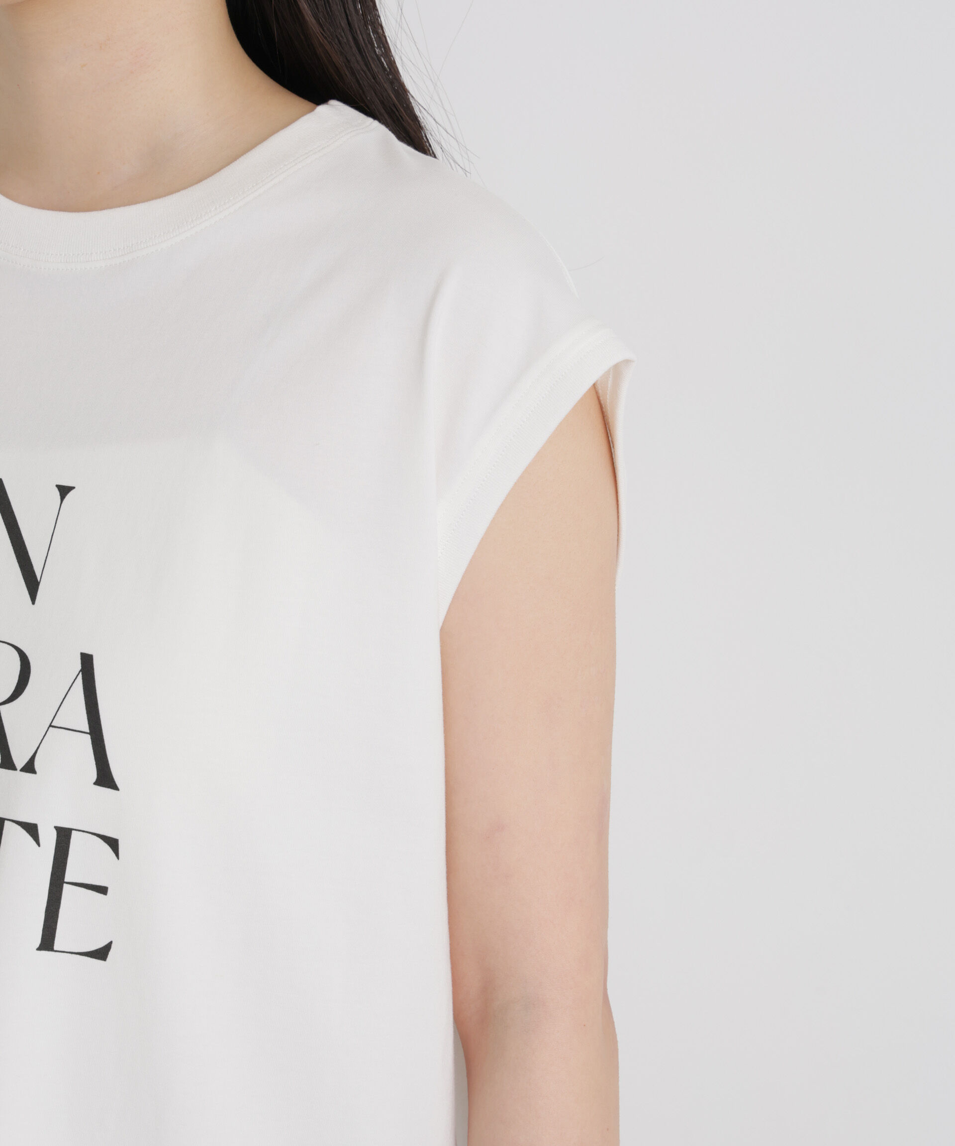 NANO universe「MINERALTEX(TM)ロゴプリントノースリーブTシャツ」|Tシャツ・カットソー|