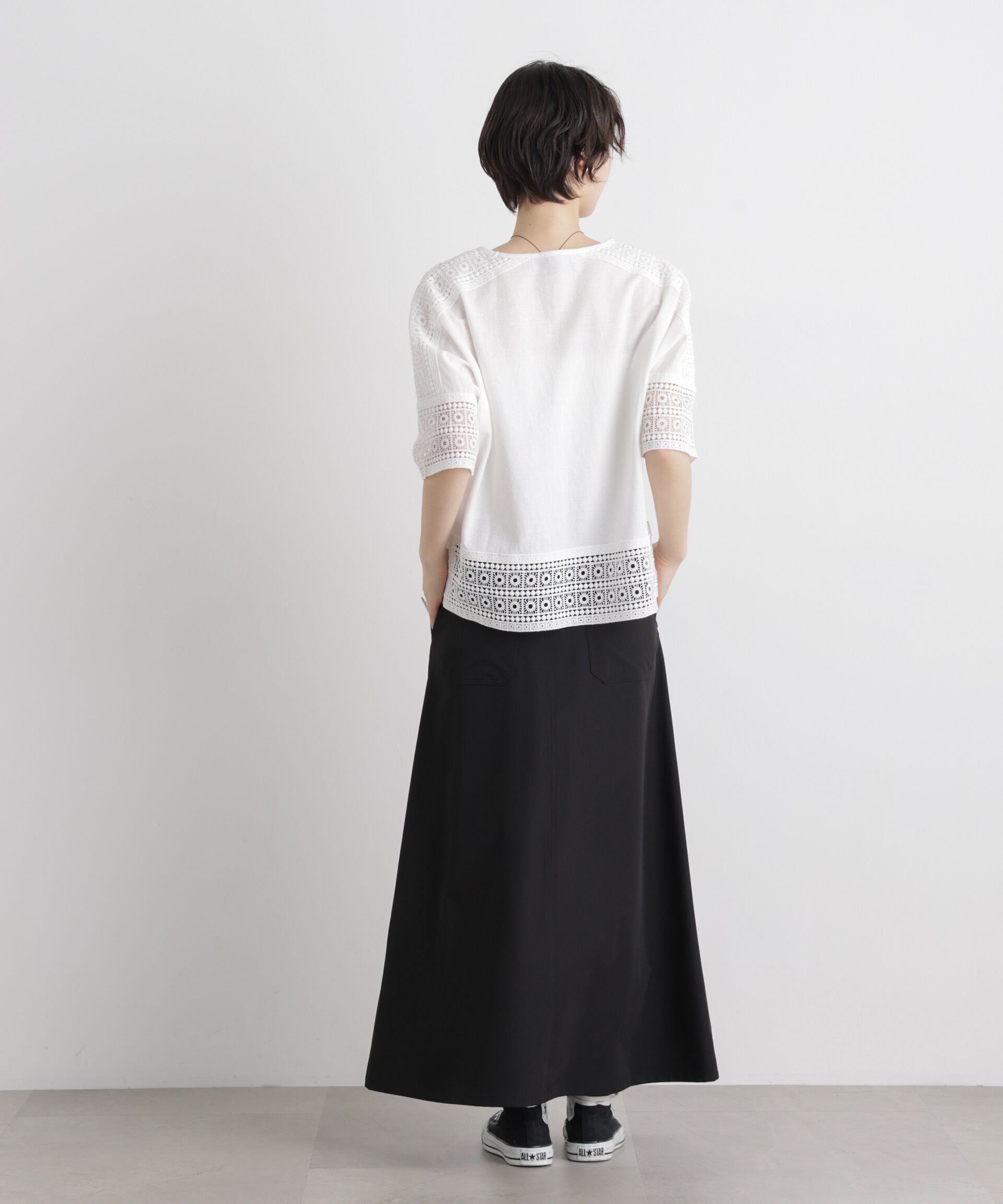NANO universe「レースコンビドルマンカットトップス」|Tシャツ・カットソー|