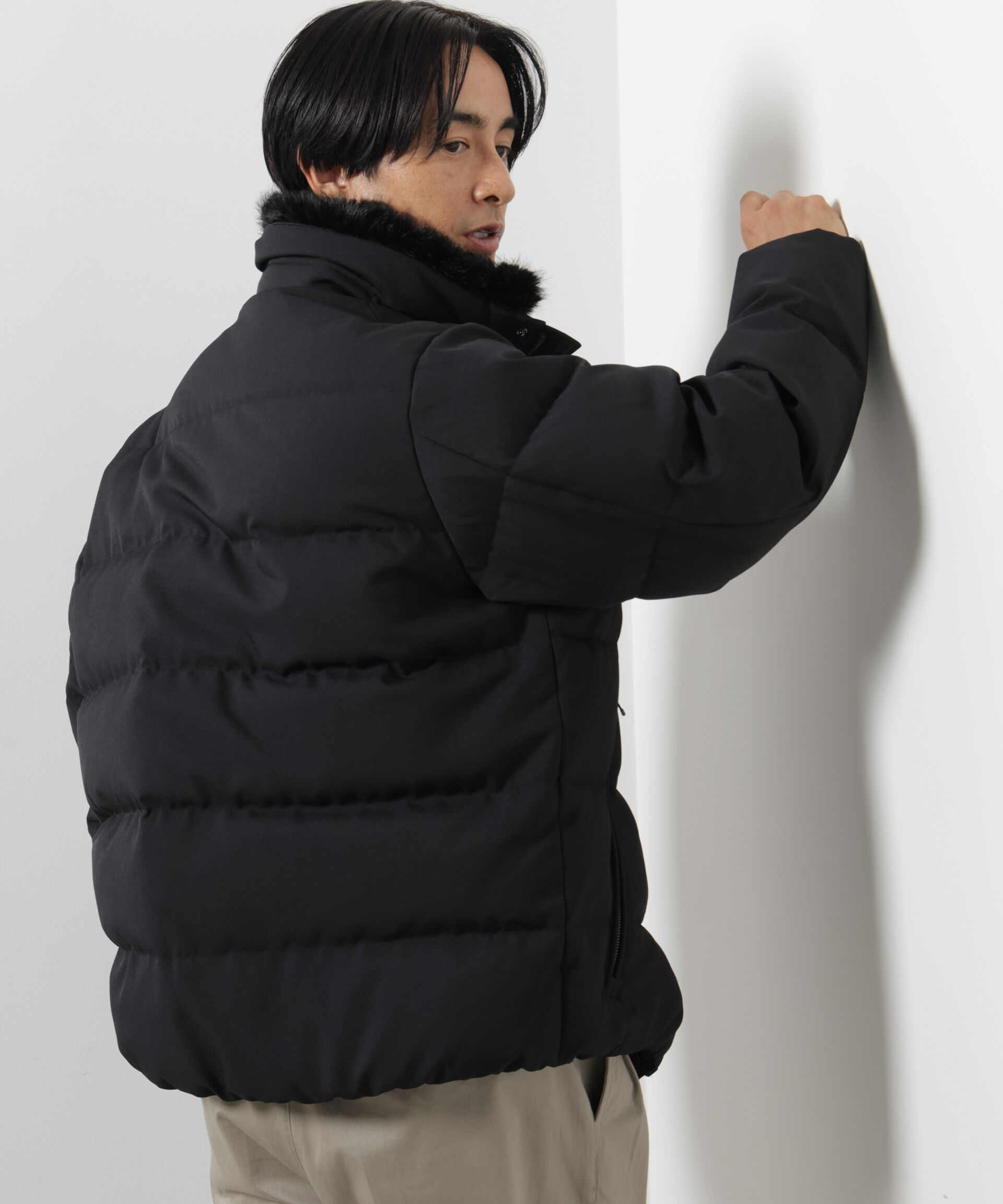 NANO universe「「西川ダウン(R)」サージフェイクファーカラーショートダウン」|ダウン|