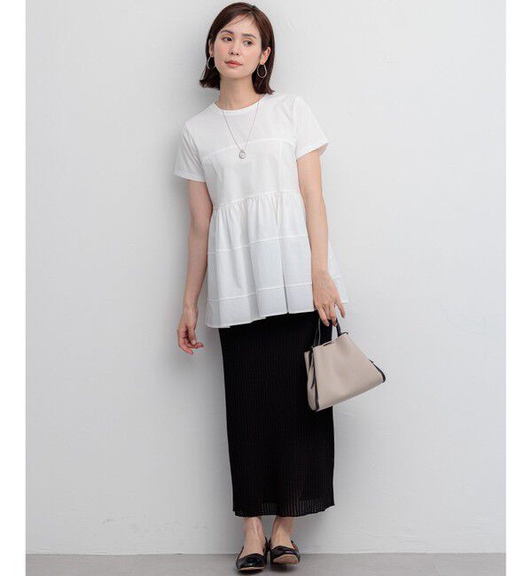 組曲「【ご好評により新色追加/WEB限定】プレーティング天竺ビスチェ風ティアード Tシャツ」|Tシャツ・カットソー|