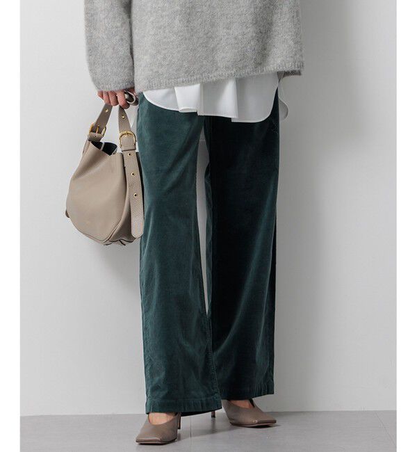23区「【洗える】23区DENIM ベルベットストレッチ ワイドパンツ」|その他|[WEB限定]ﾀﾞｰ