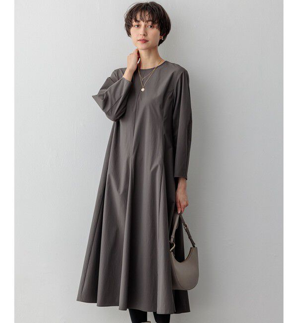 23区「【洗える】ストレッチタイプライター ワンピース」|ワンピース|スレート系