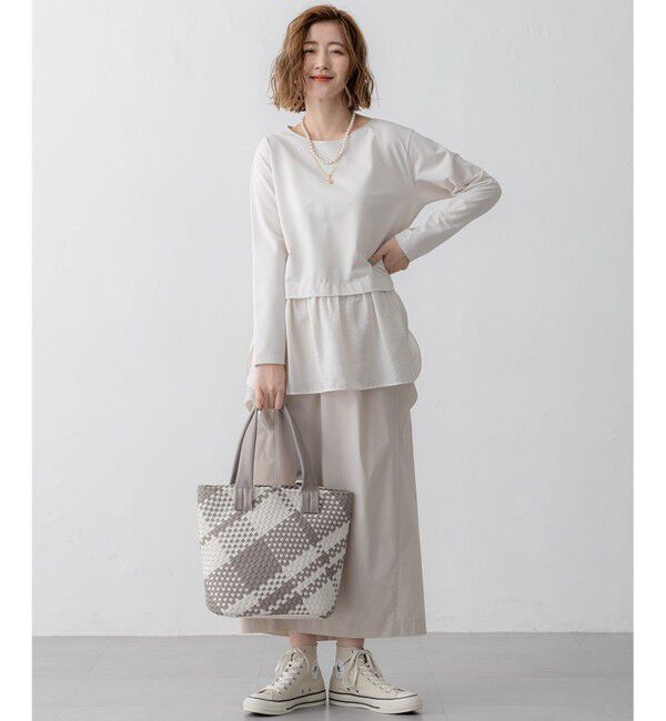 23区「【洗える】シアータフタ コンビ カットソー」|Tシャツ・カットソー|