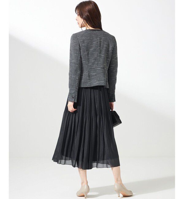 ANY SIS「リップルボーダーストレッチ ノーカラージャケット」|ノーカラージャケット|
