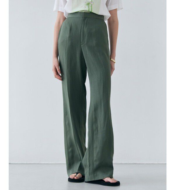 BEIGE,「【洗える】BERNARD / リネンストレートフルレングスパンツ」|その他|Olive