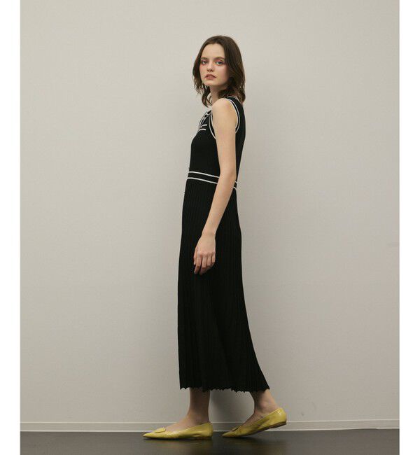 GRACE CONTINENTAL「バイカラーボウタイニットワンピース」|ワンピース|