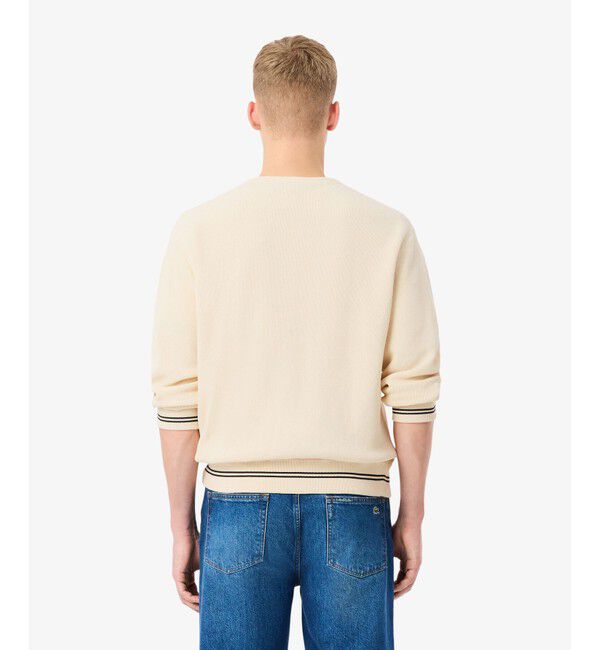LACOSTE「リブニットステッチコットンニットカーディガン」|カーディガン|