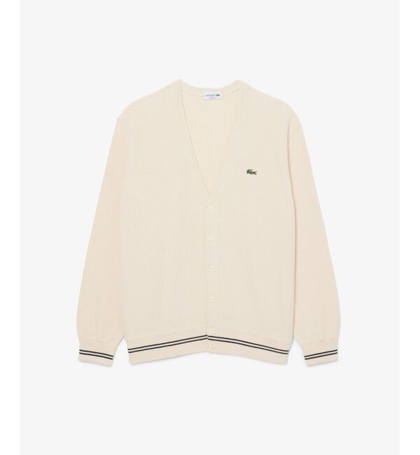 LACOSTE「リブニットステッチコットンニットカーディガン」|カーディガン|