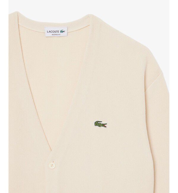 LACOSTE「リブニットステッチコットンニットカーディガン」|カーディガン|