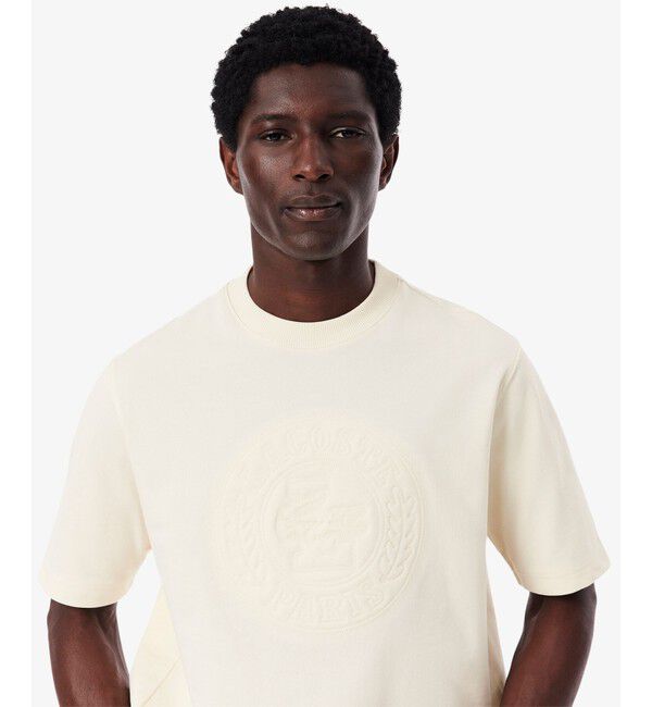 LACOSTE「裏パイル グラフィック刺繍 トーン・オン・トーンステッチ半袖スウェット」|スウェット・ジャージ|