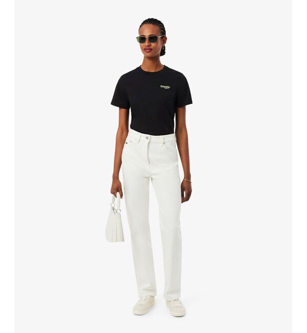 LACOSTE「ネーム＆ワニロゴパッチ エッセンシャルTシャツ」|Tシャツ・カットソー|
