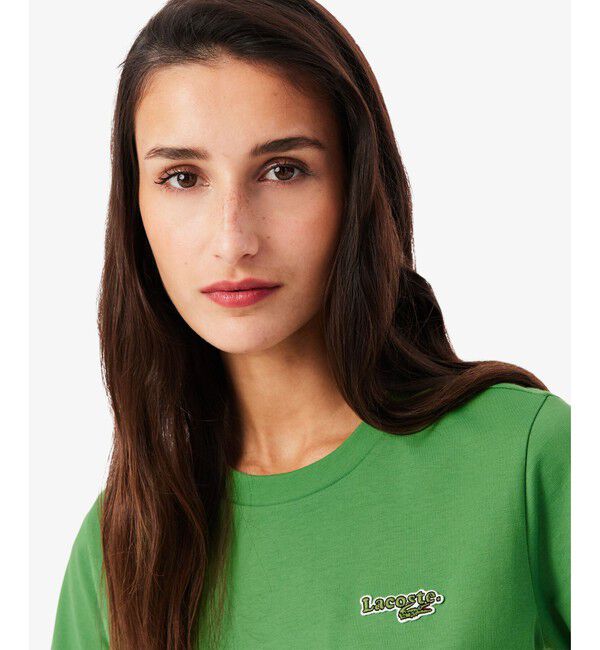 LACOSTE「ネーム＆ワニロゴパッチ エッセンシャルTシャツ」|Tシャツ・カットソー|