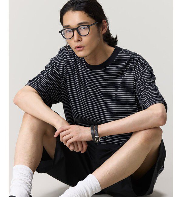 LACOSTE「【オンライン限定】LACOSTE  ボーダー リンガーネック 半袖Tシャツ」|Tシャツ・カットソー|