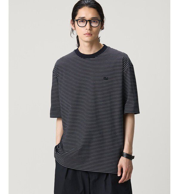 LACOSTE「【オンライン限定】LACOSTE  ボーダー リンガーネック 半袖Tシャツ」|Tシャツ・カットソー|