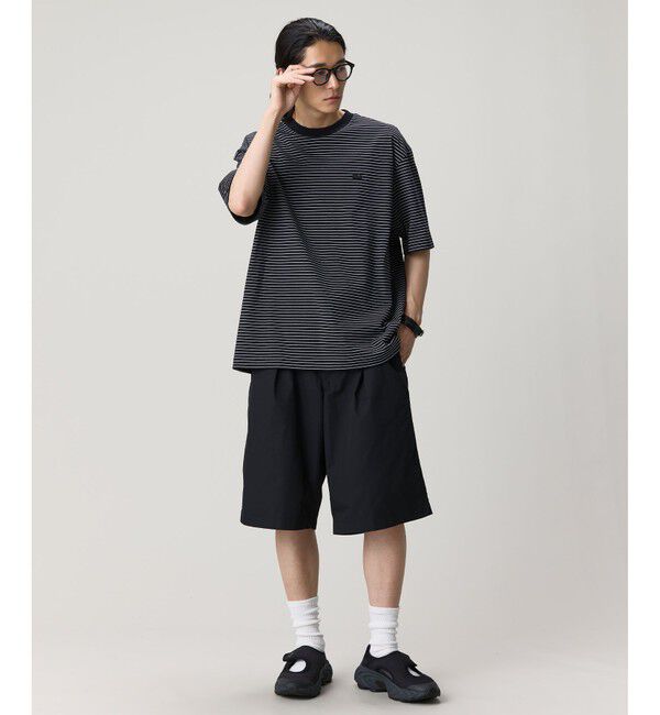 LACOSTE「【オンライン限定】LACOSTE  ボーダー リンガーネック 半袖Tシャツ」|Tシャツ・カットソー|