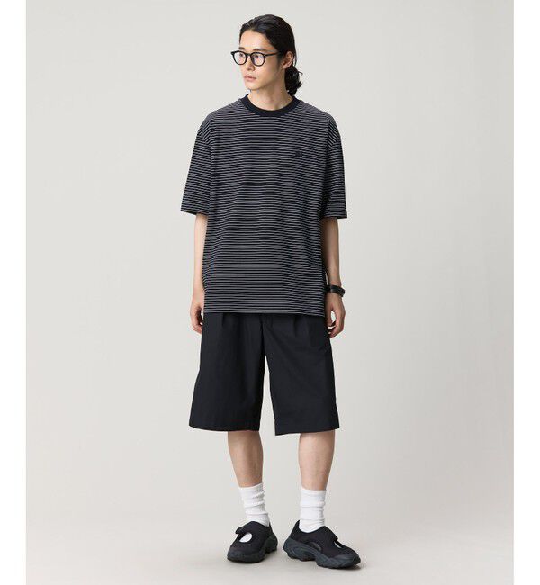 LACOSTE「【オンライン限定】LACOSTE  ボーダー リンガーネック 半袖Tシャツ」|Tシャツ・カットソー|