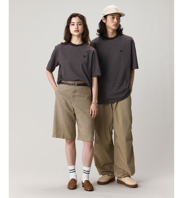 LACOSTE「【オンライン限定】LACOSTE  ボーダー リンガーネック 半袖Tシャツ」|Tシャツ・カットソー|