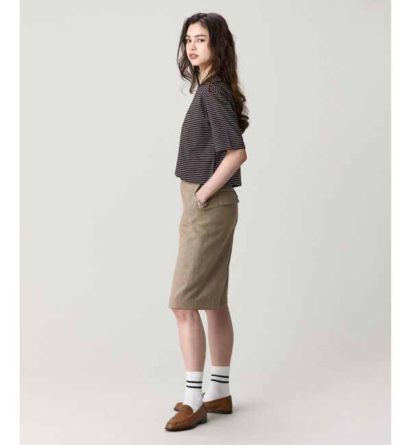 LACOSTE「【オンライン限定】LACOSTE  ボーダー リンガーネック 半袖Tシャツ」|Tシャツ・カットソー|