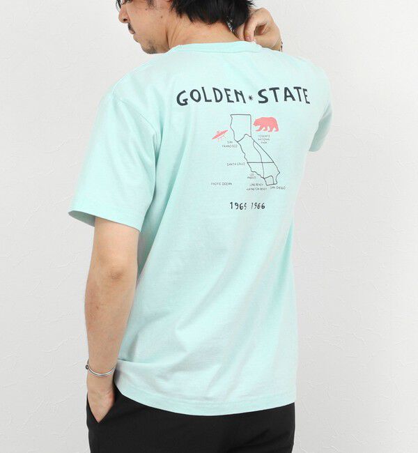 NOLLEY'S goodman「【BARNS OUTFITTERS】別注 MAP GOLDEN STATE プリントTシャツ 26SS」|Tシャツ・カットソー|サックス