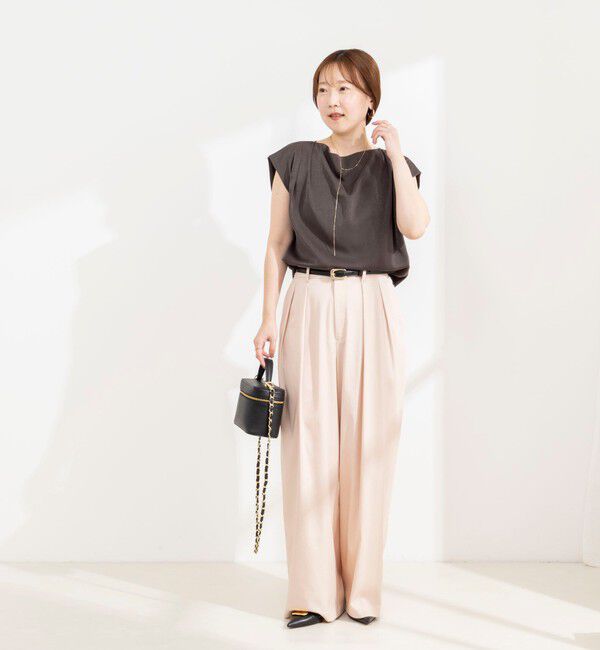 NOLLEY'S sophi「《セットアップ対応》ウォッシャブルバイオツイルタックワイドパンツ」|その他|