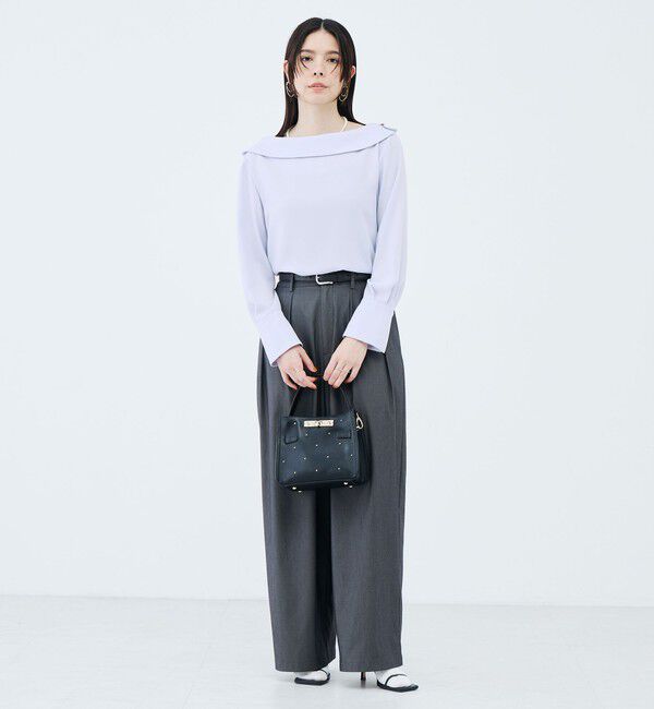 NOLLEY'S sophi「《セットアップ対応》ウォッシャブルバイオツイルタックワイドパンツ」|その他|